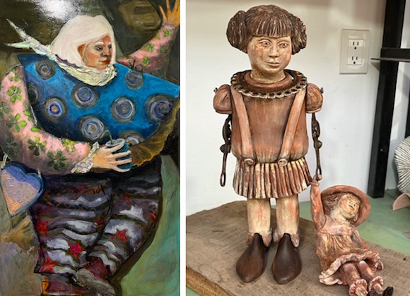 Oil Painting by Katrina Pasquinelli, Sculpture by Christina Cameron Oil Painting by Katrina Pasquinelli 3. Sculpture by Christina Cameron